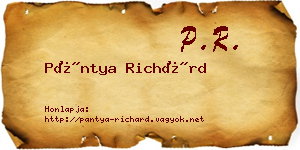 Pántya Richárd névjegykártya